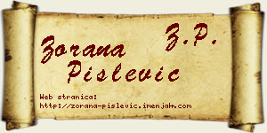 Zorana Pislević vizit kartica